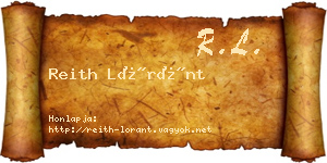 Reith Lóránt névjegykártya